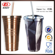 New custom heat resistant double wall ice freezable tumbler, eco to go cold drink tumbler